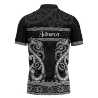 Kia Ora New Zealand Zipper Polo Shirt Maori Language Week Pango Taniko Motif LT14 - Polynesian Pride