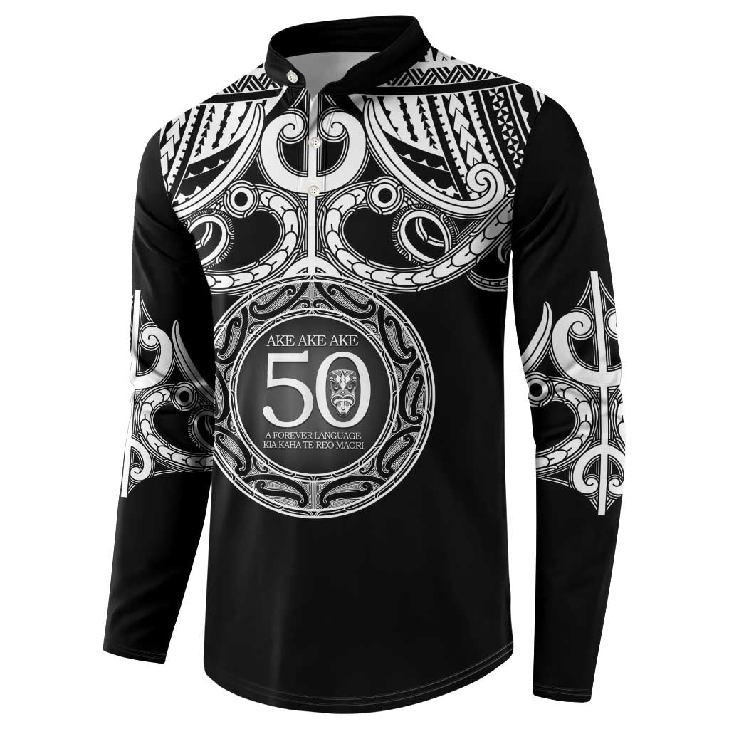 Kia Kaha Te Reo Maori New Zealand Button Sweatshirt 50th Anniversary Ake Ake Ake LT14 - Polynesian Pride