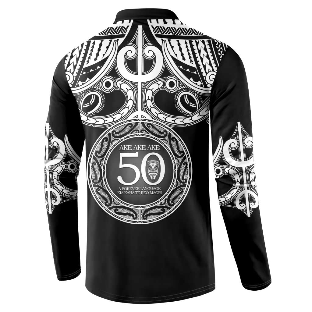 Kia Kaha Te Reo Maori New Zealand Button Sweatshirt 50th Anniversary Ake Ake Ake LT14 - Polynesian Pride