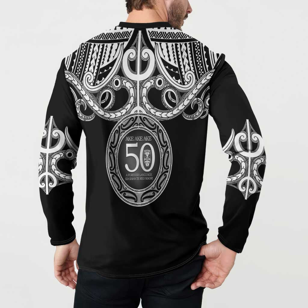 Kia Kaha Te Reo Maori New Zealand Button Sweatshirt 50th Anniversary Ake Ake Ake LT14 - Polynesian Pride