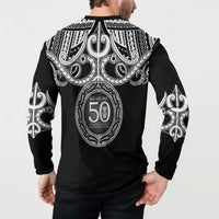 Kia Kaha Te Reo Maori New Zealand Button Sweatshirt 50th Anniversary Ake Ake Ake LT14 - Polynesian Pride