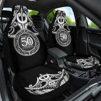 Kia Kaha Te Reo Maori New Zealand Car Seat Cover 50th Anniversary Ake Ake Ake LT14 One Size Black - Polynesian Pride