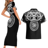 Kia Kaha Te Reo Maori New Zealand Couples Matching Short Sleeve Bodycon Dress and Hawaiian Shirt 50th Anniversary Ake Ake Ake LT14 - Polynesian Pride