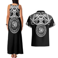 Kia Kaha Te Reo Maori New Zealand Couples Matching Tank Maxi Dress and Hawaiian Shirt 50th Anniversary Ake Ake Ake LT14 - Polynesian Pride