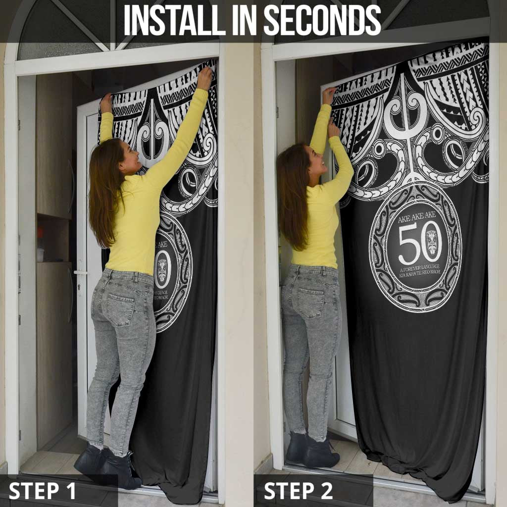 Kia Kaha Te Reo Maori New Zealand Door Cover 50th Anniversary Ake Ake Ake LT14 - Polynesian Pride