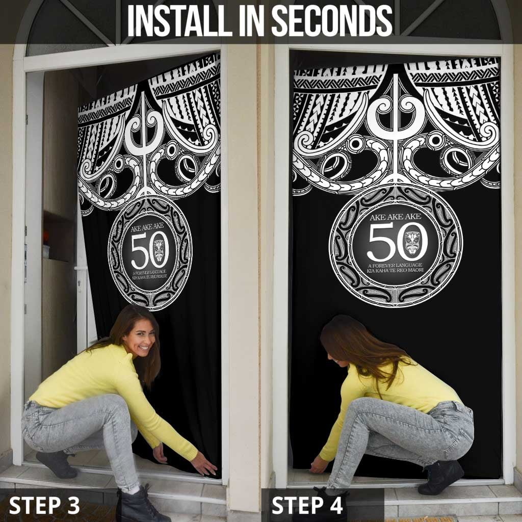 Kia Kaha Te Reo Maori New Zealand Door Cover 50th Anniversary Ake Ake Ake LT14 - Polynesian Pride
