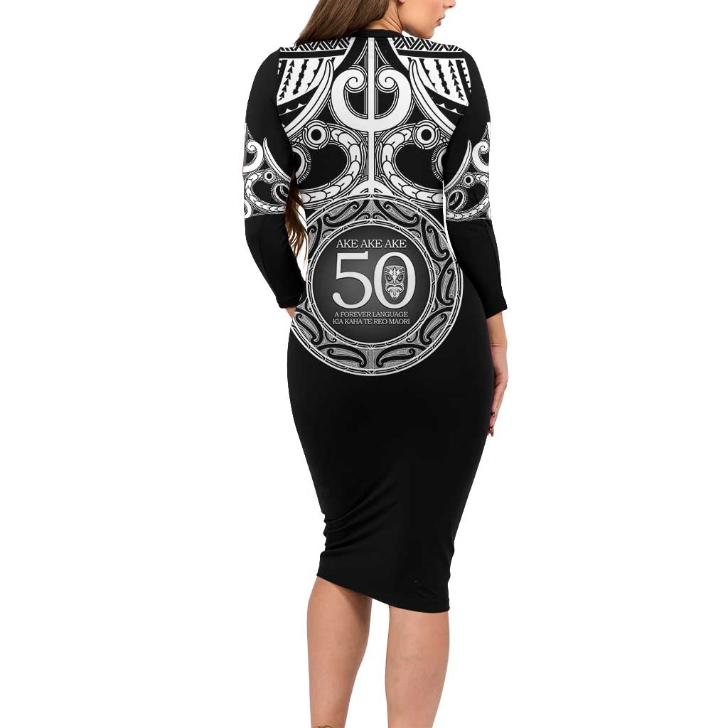 Kia Kaha Te Reo Maori New Zealand Family Matching Long Sleeve Bodycon Dress and Hawaiian Shirt 50th Anniversary Ake Ake Ake LT14 - Polynesian Pride