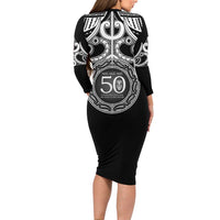 Kia Kaha Te Reo Maori New Zealand Family Matching Long Sleeve Bodycon Dress and Hawaiian Shirt 50th Anniversary Ake Ake Ake LT14 - Polynesian Pride