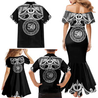 Kia Kaha Te Reo Maori New Zealand Family Matching Mermaid Dress and Hawaiian Shirt 50th Anniversary Ake Ake Ake LT14 - Polynesian Pride