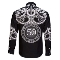 Kia Kaha Te Reo Maori New Zealand Family Matching Off The Shoulder Long Sleeve Dress and Hawaiian Shirt 50th Anniversary Ake Ake Ake LT14 - Polynesian Pride