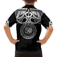 Kia Kaha Te Reo Maori New Zealand Family Matching Off Shoulder Short Dress and Hawaiian Shirt 50th Anniversary Ake Ake Ake LT14 - Polynesian Pride