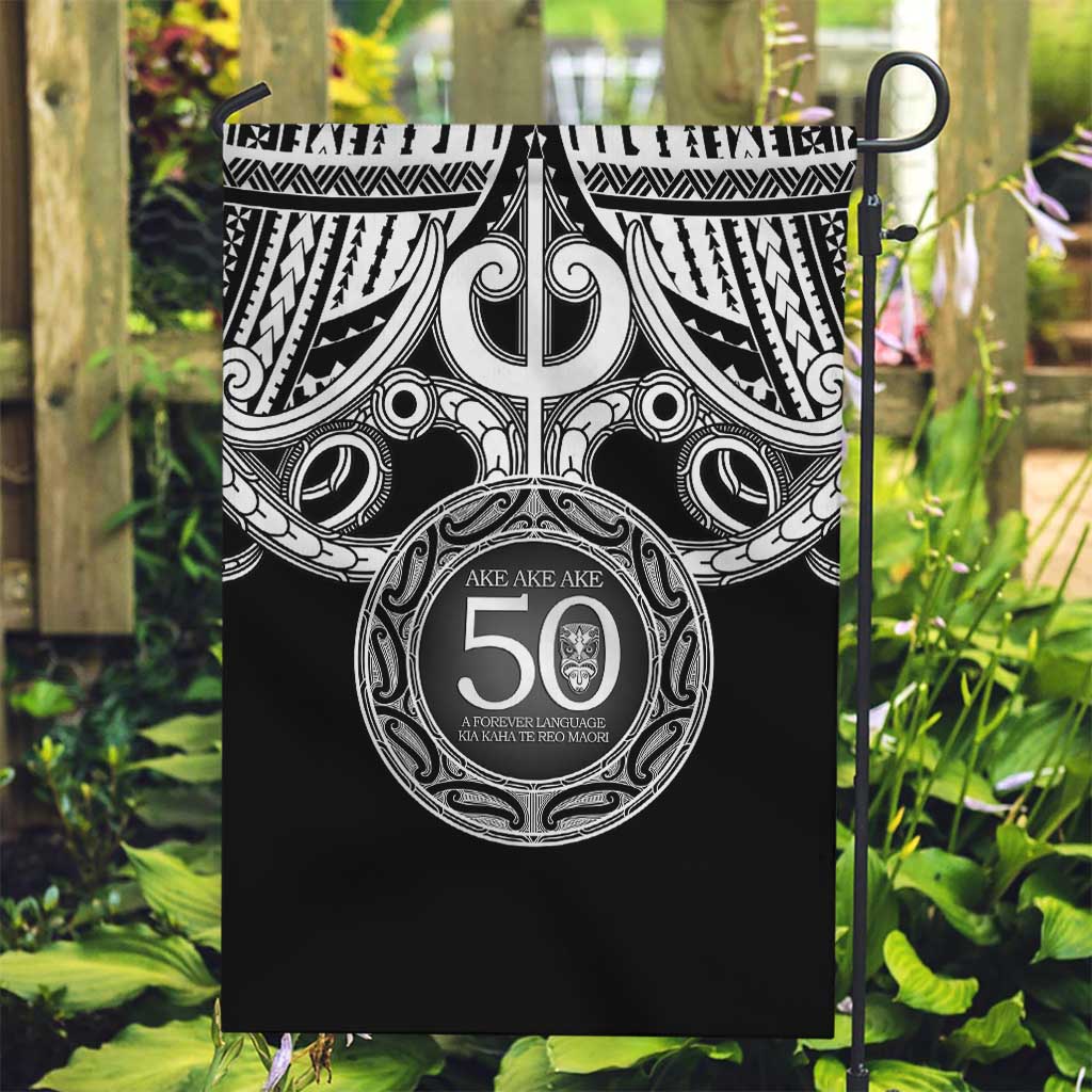 Kia Kaha Te Reo Maori New Zealand Garden Flag 50th Anniversary Ake Ake Ake LT14 Garden Flag Black - Polynesian Pride