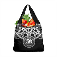 Kia Kaha Te Reo Maori New Zealand Grocery Bag 50th Anniversary Ake Ake Ake LT14 1-pack One Size Black - Polynesian Pride