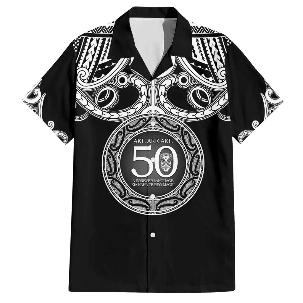 Kia Kaha Te Reo Maori New Zealand Hawaiian Shirt 50th Anniversary Ake Ake Ake LT14 Black - Polynesian Pride