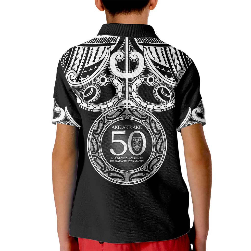 Kia Kaha Te Reo Maori New Zealand Kid Polo Shirt 50th Anniversary Ake Ake Ake LT14 - Polynesian Pride