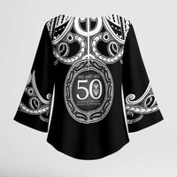 Kia Kaha Te Reo Maori New Zealand Kimono Sleeve Blouse 50th Anniversary Ake Ake Ake LT14 - Polynesian Pride
