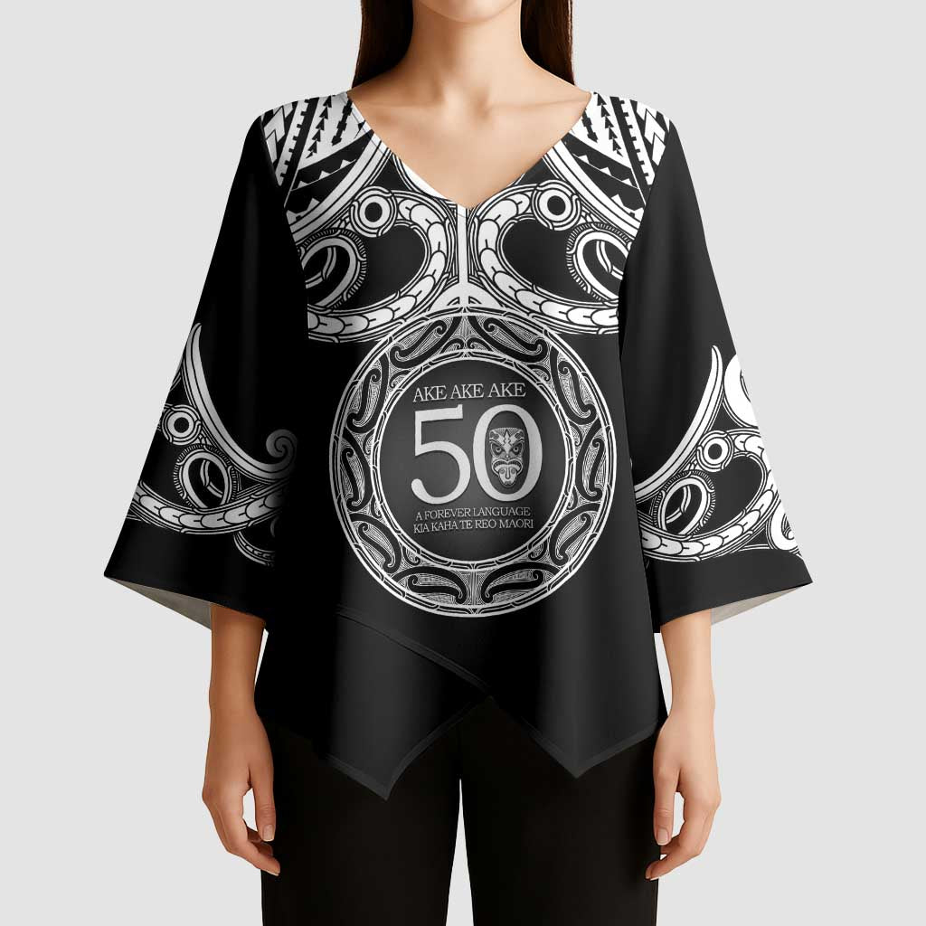 Kia Kaha Te Reo Maori New Zealand Kimono Sleeve Blouse 50th Anniversary Ake Ake Ake LT14 - Polynesian Pride