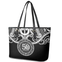 Kia Kaha Te Reo Maori New Zealand Leather Tote Bag 50th Anniversary Ake Ake Ake LT14 - Polynesian Pride