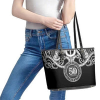 Kia Kaha Te Reo Maori New Zealand Leather Tote Bag 50th Anniversary Ake Ake Ake LT14 - Polynesian Pride