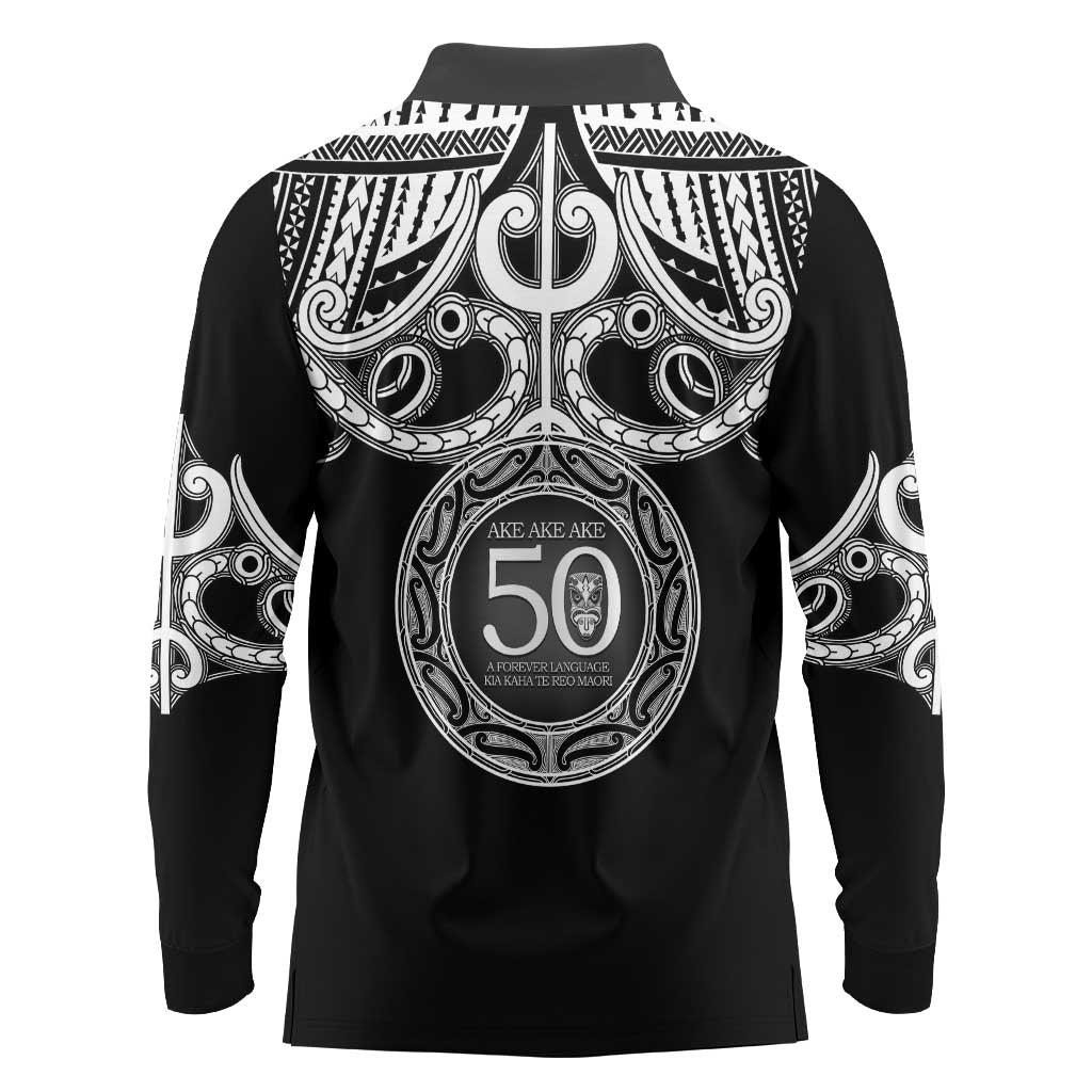 Kia Kaha Te Reo Maori New Zealand Long Sleeve Polo Shirt 50th Anniversary Ake Ake Ake LT14 - Polynesian Pride