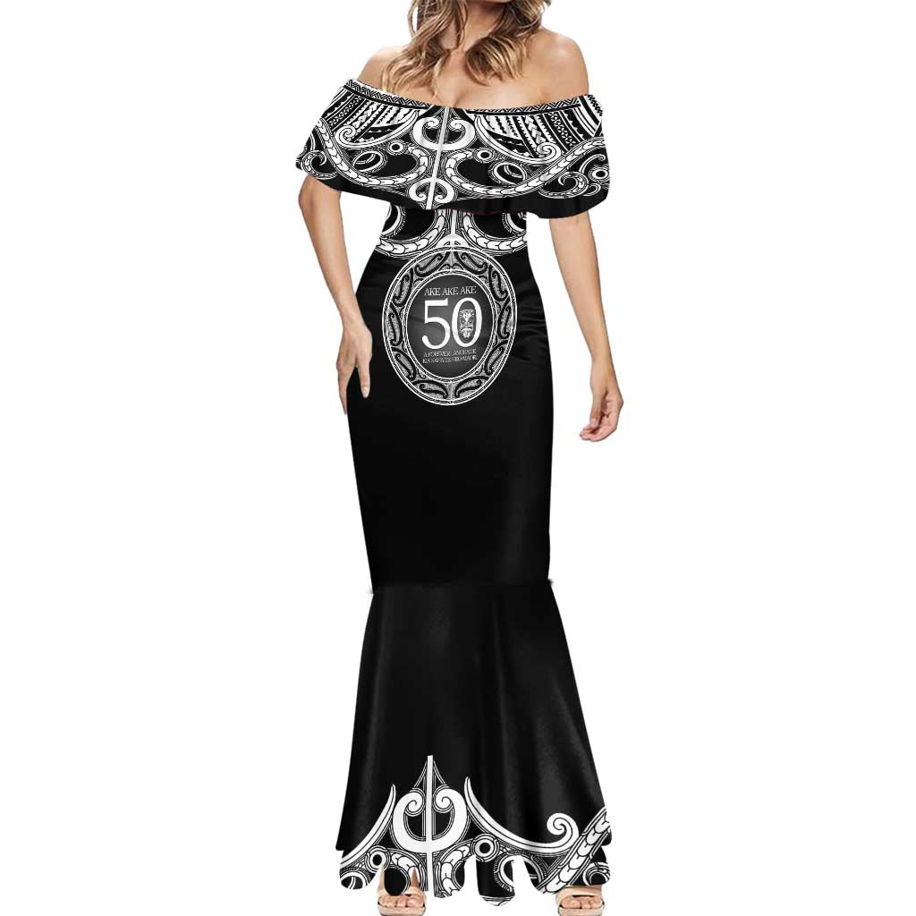 Kia Kaha Te Reo Maori New Zealand Mermaid Dress 50th Anniversary Ake Ake Ake LT14 - Polynesian Pride