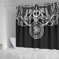 Kia Kaha Te Reo Maori New Zealand Shower Curtain 50th Anniversary Ake Ake Ake LT14 - Polynesian Pride