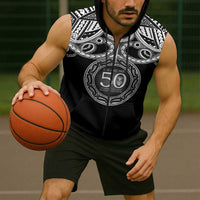 Kia Kaha Te Reo Maori New Zealand Sleeveless Zip Hoodie 50th Anniversary Ake Ake Ake LT14 - Polynesian Pride