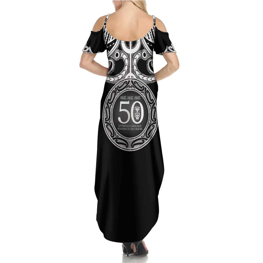 Kia Kaha Te Reo Maori New Zealand Summer Maxi Dress 50th Anniversary Ake Ake Ake LT14 - Polynesian Pride