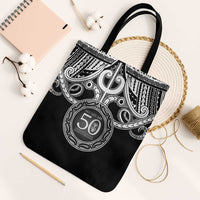 Kia Kaha Te Reo Maori New Zealand Tote Bag 50th Anniversary Ake Ake Ake LT14 Black Strap One Size Black - Polynesian Pride