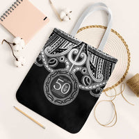 Kia Kaha Te Reo Maori New Zealand Tote Bag 50th Anniversary Ake Ake Ake LT14 White Strap One Size Black - Polynesian Pride