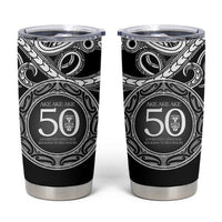 Kia Kaha Te Reo Maori New Zealand Tumbler Cup 50th Anniversary Ake Ake Ake LT14 Black - Polynesian Pride