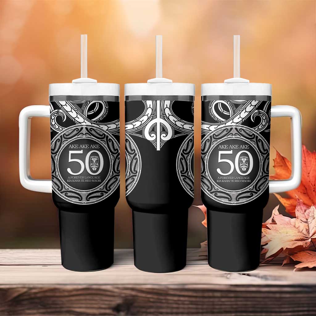 Kia Kaha Te Reo Maori New Zealand Tumbler With Handle 50th Anniversary Ake Ake Ake LT14 - Polynesian Pride