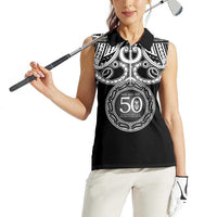 Kia Kaha Te Reo Maori New Zealand Women Sleeveless Polo Shirt 50th Anniversary Ake Ake Ake LT14 - Polynesian Pride