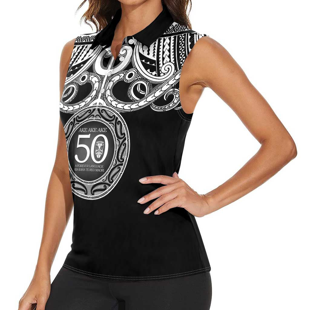 Kia Kaha Te Reo Maori New Zealand Women Sleeveless Polo Shirt 50th Anniversary Ake Ake Ake LT14 - Polynesian Pride
