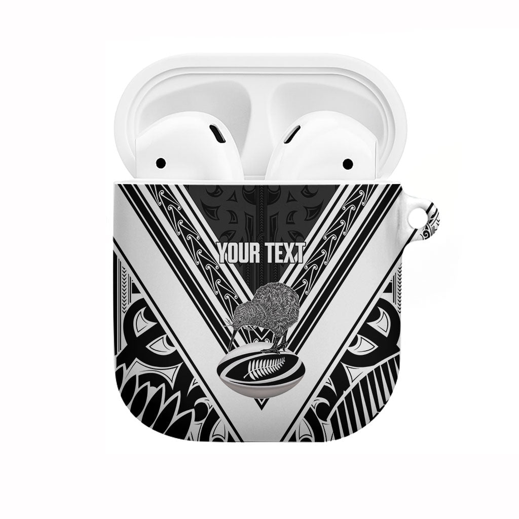 New Zealand Silver Fern Rugby Custom AirPods Case Go Wheel Kiwi Maori Pattern LT14 White - Polynesian Pride