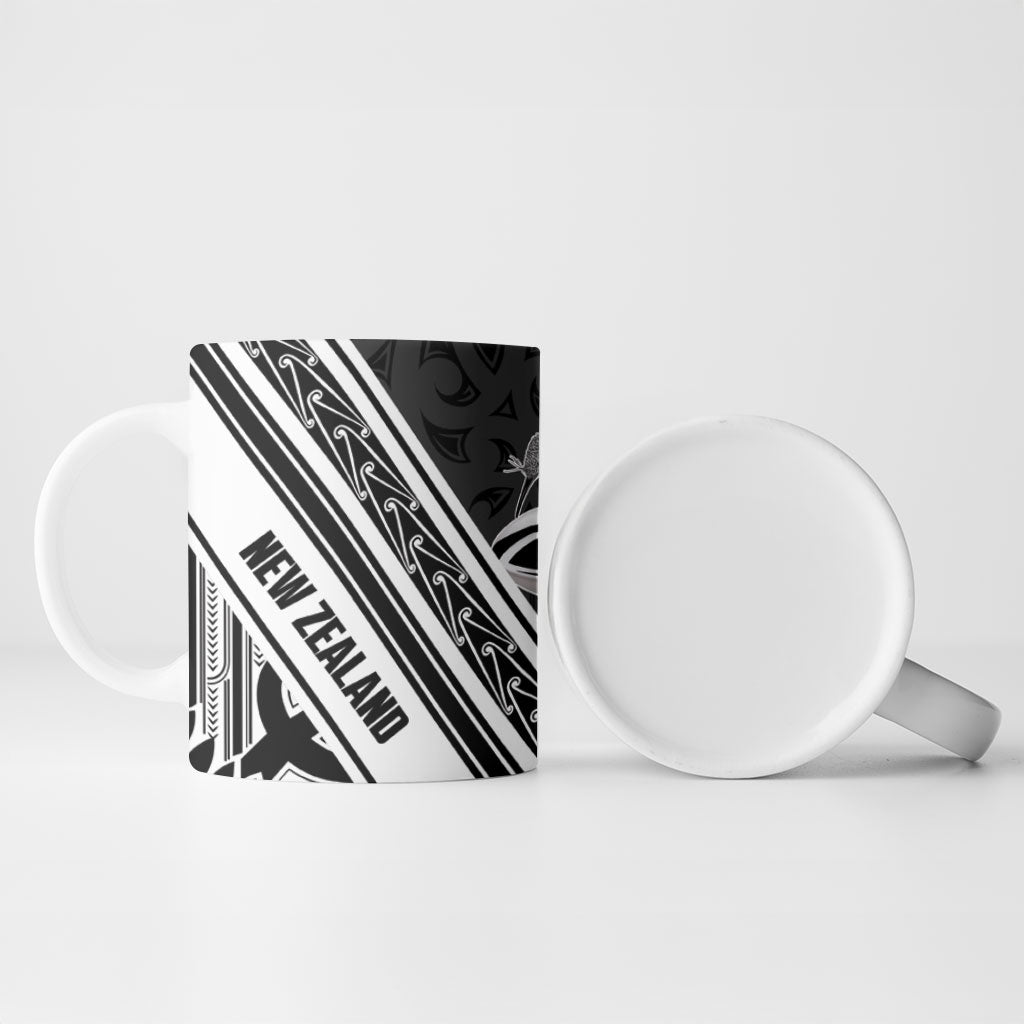 New Zealand Silver Fern Rugby Custom Ceramic Mug Go Wheel Kiwi Maori Pattern LT14 - Polynesian Pride