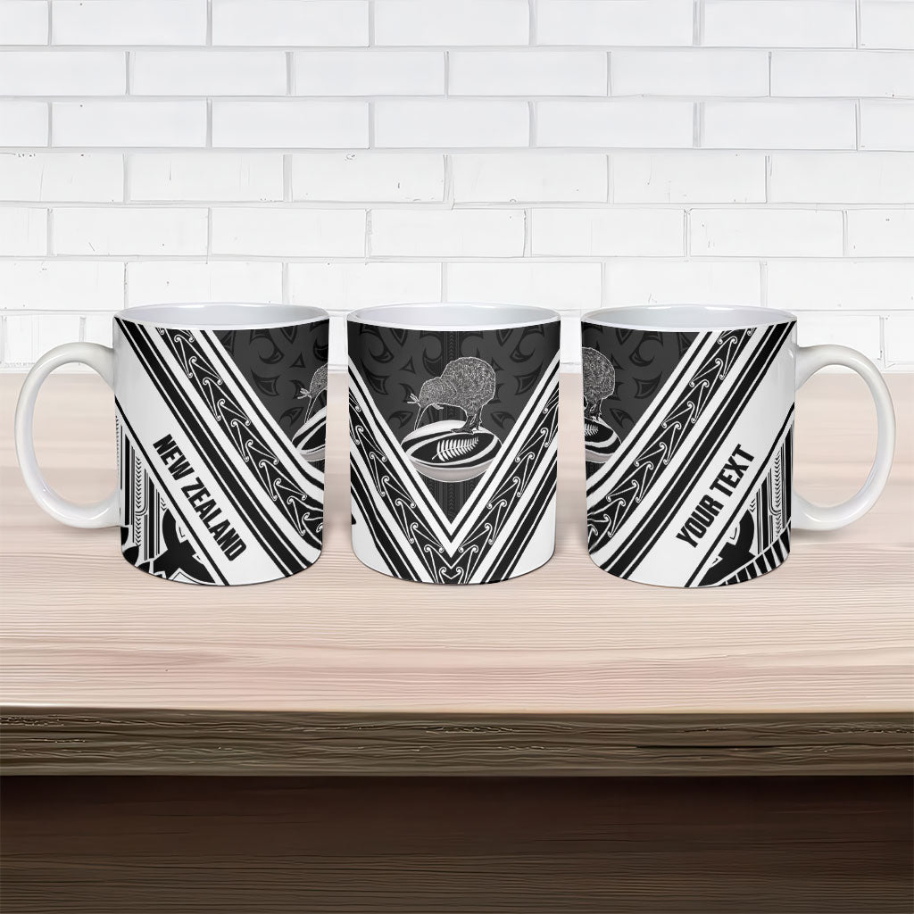 New Zealand Silver Fern Rugby Custom Ceramic Mug Go Wheel Kiwi Maori Pattern LT14 - Polynesian Pride