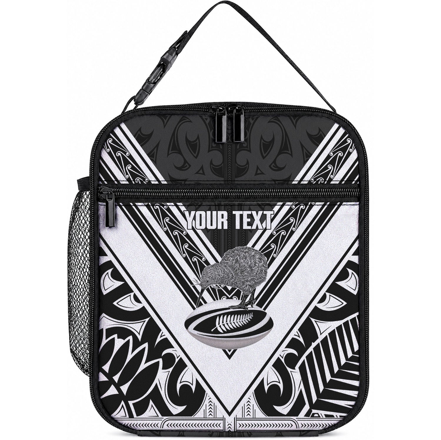 New Zealand Silver Fern Rugby Custom Lunch Bag Go Wheel Kiwi Maori Pattern