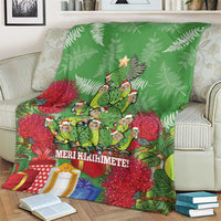 Kakapo New Zealand Christmas Blanket Meri Kirihimete Pohutukawa - Green Color LT14 - Polynesian Pride