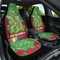 Kakapo New Zealand Christmas Car Seat Cover Meri Kirihimete Pohutukawa - Green Color LT14 One Size Green - Polynesian Pride