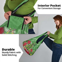 Kakapo New Zealand Christmas Grocery Bag Meri Kirihimete Pohutukawa - Green Color LT14 - Polynesian Pride