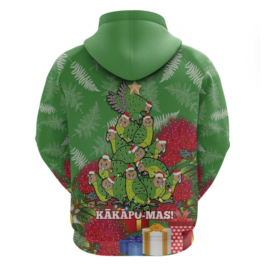Kakapo New Zealand Christmas Hoodie Meri Kirihimete Pohutukawa - Green Color LT14 - Polynesian Pride