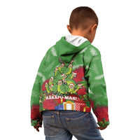 Kakapo New Zealand Christmas Kid Hoodie Meri Kirihimete Pohutukawa - Green Color LT14 - Polynesian Pride