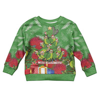 Kakapo New Zealand Christmas Kid Ugly Christmas Sweater Meri Kirihimete Pohutukawa - Green Color LT14 Kid Green - Polynesian Pride