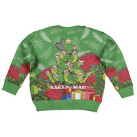 Kakapo New Zealand Christmas Kid Ugly Christmas Sweater Meri Kirihimete Pohutukawa - Green Color LT14 - Polynesian Pride