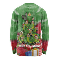 Kakapo New Zealand Christmas Long Sleeve Shirt Meri Kirihimete Pohutukawa - Green Color LT14 - Polynesian Pride