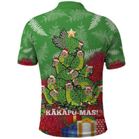 Kakapo New Zealand Christmas Polo Shirt Meri Kirihimete Pohutukawa - Green Color LT14 - Polynesian Pride