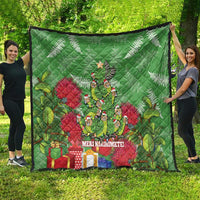Kakapo New Zealand Christmas Quilt Meri Kirihimete Pohutukawa - Green Color LT14 - Polynesian Pride