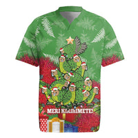 Kakapo New Zealand Christmas Rugby Jersey Meri Kirihimete Pohutukawa - Green Color LT14 Green - Polynesian Pride