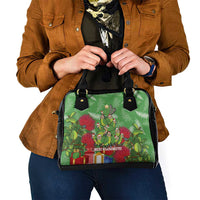 Kakapo New Zealand Christmas Shoulder Handbag Meri Kirihimete Pohutukawa - Green Color LT14 - Polynesian Pride